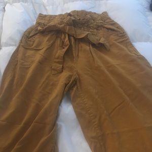 Free People mustard wide leg pants